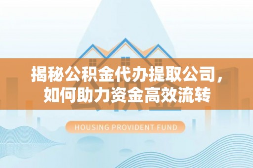 涧西揭秘公积金代办提取公司，如何助力资金高效流转